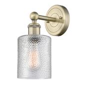 Innovations Lighting Cobbleskill 12" Tall Wall Sconce Antique Brass / Clear