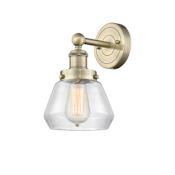 Innovations Lighting Fulton 10" Tall Wall Sconce Antique Brass / Clear
