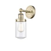 Innovations Lighting Dover 10" Tall Wall Sconce Antique Brass / Clear