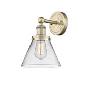 Innovations Lighting Cone 12" Tall Wall Sconce Antique Brass / Clear