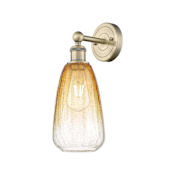 Innovations Lighting Brookhaven Almond 16" Tall Wall Sconce Antique Brass / Amber