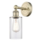 Innovations Lighting Clymer 11" Tall Wall Sconce Antique Brass / Clear