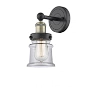 Innovations Lighting Canton 11" Tall Wall Sconce Black Antique Brass / Clear
