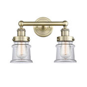 Innovations Lighting Canton 2 Light 14" Wide Vanity Light Antique Brass / Clear