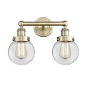 Innovations Lighting Beacon 2 Light 16" Wide Vanity Light Antique Brass / Clear