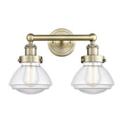 Innovations Lighting Olean 2 Light 16" Wide Vanity Light Antique Brass / Clear