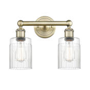 Innovations Lighting Hadley 2 Light 14" Wide Vanity Light Antique Brass / Clear