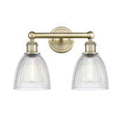 Innovations Lighting Castile 2 Light 15" Wide Vanity Light Antique Brass / Clear
