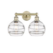 Innovations Lighting Rochester 2 Light 17" Wide Vanity Light Antique Brass / Clear