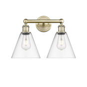 Innovations Lighting Berkshire 2 Light 17" Wide Vanity Light Antique Brass / Clear