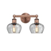 Innovations Lighting Fenton 2 Light 16" Wide Vanity Light Antique Copper / Clear