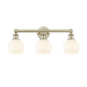 Innovations Lighting White Venetian 3 Light 24" Wide Vanity Light Antique Brass