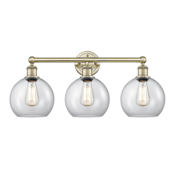 Innovations Lighting Athens 3 Light 26" Wide Vanity Light Antique Brass / Clear