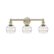 Innovations Lighting Rochester 3 Light 24" Wide Vanity Light Antique Brass / Clear