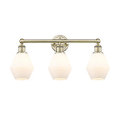 Innovations Lighting Cindyrella 3 Light 24" Wide Vanity Light Antique Brass / Cased Matte White