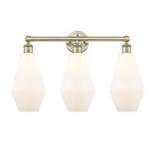 Innovations Lighting Cindyrella 3 Light 25" Wide Vanity Light Antique Brass / Cased Matte White