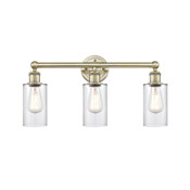 Innovations Lighting Clymer 3 Light 22" Wide Vanity Light Antique Brass / Clear