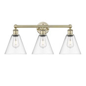 Innovations Lighting Berkshire 3 Light 26" Wide Vanity Light Antique Brass / Clear