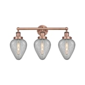 Innovations Lighting Geneseo 3 Light 24" Wide Vanity Light Antique Copper / Clear Crackle