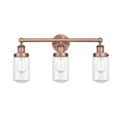 Innovations Lighting Dover 3 Light 25" Wide Vanity Light Antique Copper / Clear