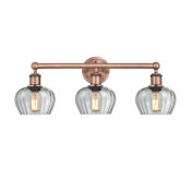 Innovations Lighting Fenton 3 Light 25" Wide Vanity Light Antique Copper / Clear