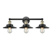 Innovations Lighting Railroad 3 Light 26" Wide Vanity Light Black Antique Brass / Matte Black