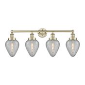Innovations Lighting Geneseo 4 Light 33" Wide Vanity Light Antique Brass / Clear Crackle