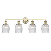 Innovations Lighting Colton 4 Light 33" Wide Vanity Light Antique Brass / Clear Halophane