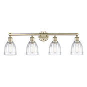 Innovations Lighting Brookfield 4 Light 33" Wide Vanity Light Antique Brass / Clear