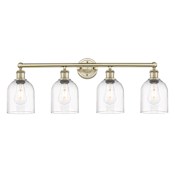 Innovations Lighting Bella 4 Light 33" Wide Vanity Light Antique Brass / Clear