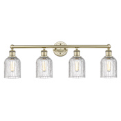 Innovations Lighting Bridal Veil 4 Light 32" Wide Vanity Light Antique Brass / Clear