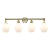 Innovations Lighting Cindyrella 4 Light 33" Wide Vanity Light Antique Brass / Cased Matte White