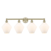 Innovations Lighting Cindyrella 4 Light 35" Wide Vanity Light Antique Brass / Cased Matte White
