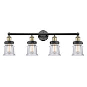 Innovations Lighting Canton 4 Light 32" Wide Vanity Light Black Antique Brass / Clear