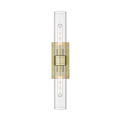 Innovations Lighting Ballston Urban 2 Light 24" Wide Vanity Light Antique Brass / Clear