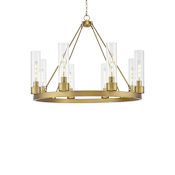 Innovations Lighting Boreas 8 Light 36" Wide Ring Chandelier Brushed Brass / Clear
