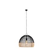 Innovations Lighting Latham 19" Wide Suspension Pendant Matte Black / Matte Black / Natural