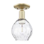 Innovations Lighting Waverly 6" Wide Semi-flush Ceiling Fixture Antique Brass / Clear