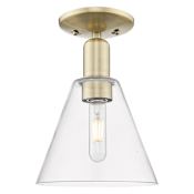Innovations Lighting Berkshire Glass 8" Wide Semi-Flush Ceiling Fixture Antique Brass / Clear