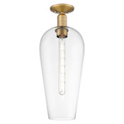 Innovations Lighting Chelsea 8" Wide Semi-Flush Ceiling Fixture with Clear Glass Shade Brushed Brass