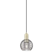 Innovations Lighting Athens Deco Swirl 6" Wide Mini Pendant Antique Brass / Light Smoke Deco Swirl