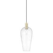 Innovations Lighting Chelsea 8" Wide Mini Pendant Antique Brass / Clear Deco Swirl