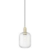 Innovations Lighting Preston 7" Wide Mini Pendant Antique Brass / Clear