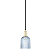 Innovations Lighting Bridal Veil 5" Wide Mini Pendant Antique Brass / Blue
