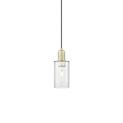 Innovations Lighting Clymer 5" Wide Mini Pendant Antique Brass / Clear