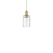 Innovations Lighting Candor 5" Wide Mini Pendant Brushed Brass / Clear Waterglass