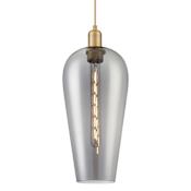 Innovations Lighting Chelsea 8" Wide Cord Hung Mini Pendant with Light Smoke Glass Shade Brushed Brass