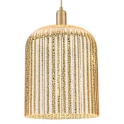Innovations Lighting Bridal Veil 12" Wide Pendant with Ribbed Mercury Glass Shade Brushed Brass