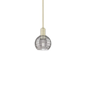 Innovations Lighting Athens Deco Swirl 6" Wide Mini Pendant Antique Brass / Light Smoke Deco Swirl