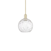 Innovations Lighting Athens Water Glass 10" Wide Mini Pendant Antique Brass / Clear Water Glass